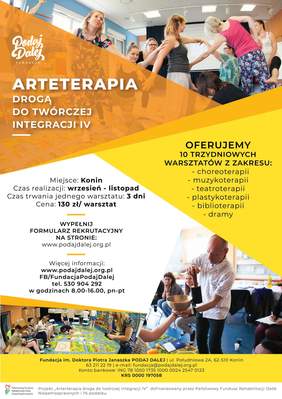 Pokaż zdjęcie: Plakat promujący Warsztaty Arteterapii w Koninie