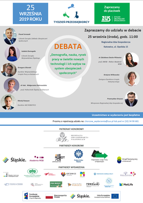 Pokaż zdjęcie: Plakat promujący debatę w Katowicach