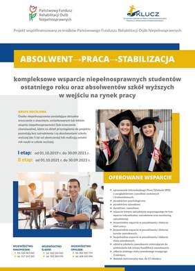 Pokaż zdjęcie: Plakat informacyjny "ABSOLWENT - PRACA - STABILIZACJA"