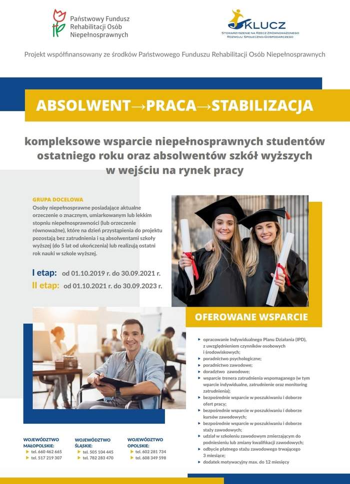 Pokaż zdjęcie: Plakat informacyjny "ABSOLWENT - PRACA - STABILIZACJA"