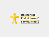 Logotyp z napisem Dostępność Podmiatowość Samodzielność