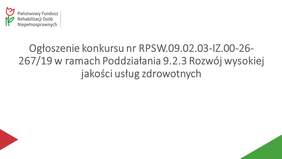 Pokaż zdjęcie: Ogłoszenie konkursu nr 9.2.3