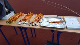 Pokaż zdjęcie: nagrody dla zwyciężców:medale, puchary, dyplomy