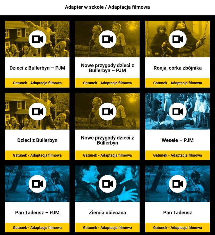 Pokaż zdjęcie: Grafika promująca bezpłatne ekranizacje online z audiodeskrypcją i napisami dla niesłyszących