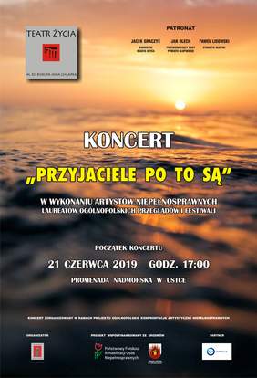 Pokaż zdjęcie: Plakat ze szczegółami dotyczącymi koncertu w Ustce