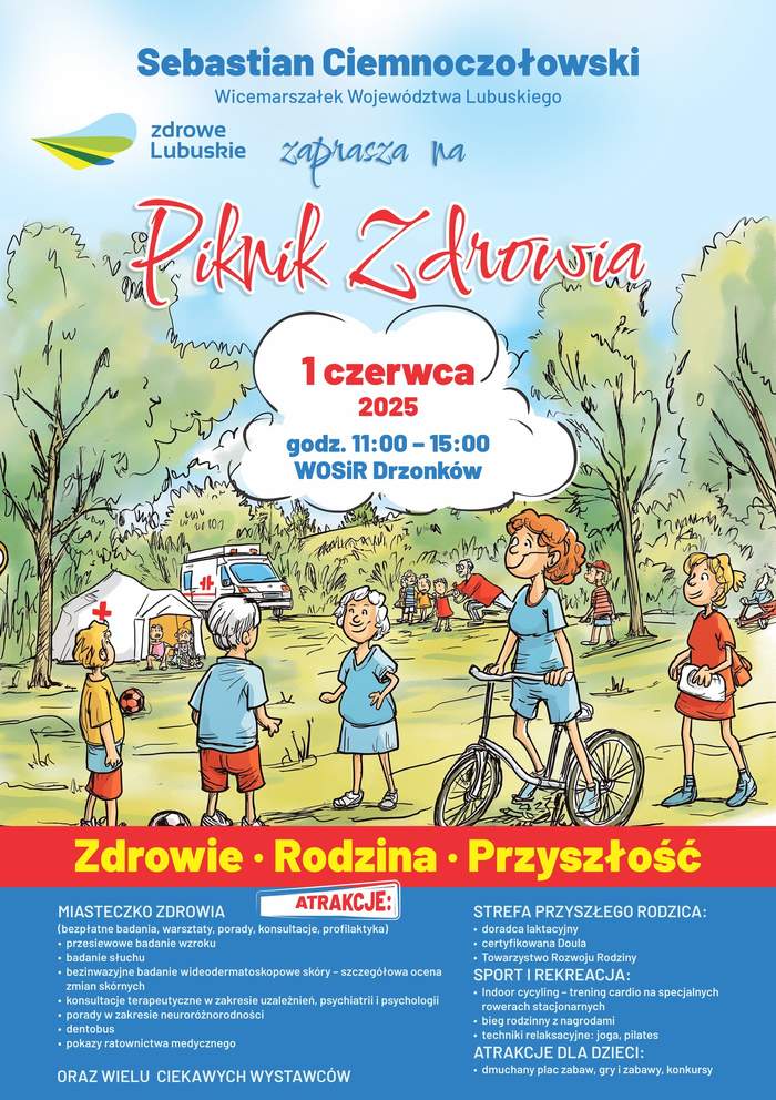 Pokaż zdjęcie: Plakat z informacjami o Pikniku Zdrowia