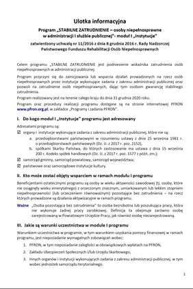 Pokaż zdjęcie: ulotka informacyjna o programie Stabilne Zatrudnienie