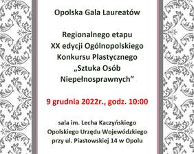 Zdjęcie zaproszenia na Galę Laureatów Konkursu Plastycznego