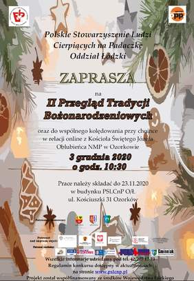 Pokaż zdjęcie: plakat informujący o II Przeglądzie Tradycji Bożonarodzeniowych w Ozorkowie