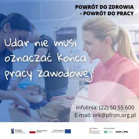 Pokaż zdjęcie: Grafika promująca projekt Kompleksowa Rehabilitacja dla chorych po udarze