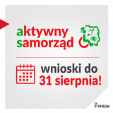 Logo programu Aktywny samorząd i hasło: wnioski do 31 sierpnia!