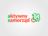 Logo programu "Aktywny samorząd" - na szarym tle kolorowy napis "Aktywny samorząd"