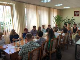 Uczestnicy spotkania Koalicji Wsparcia Na Rzecz Osób Niepełnosprawnych w Oddziale Podlaskim PFRON. 