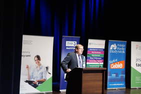 Wystąpienie Tomasza Maruszewskiego, Zastępcy Prezesa Zarządu w trakcie otwarcia konferencji.