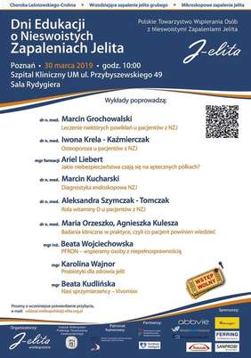 Pokaż zdjęcie: Plakat promujący Dni Edukacji o Nieswoistych Zapaleniach Jelita 