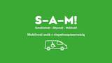 Grafika promująca program PFRON „Samodzielność – Aktywność – Mobilność!”. Na zielonym tle widoczne logo S-A-M!, napis „Mobilność osób z niepełnosprawnością” oraz ikonka samochodu z symbolem osoby na wózku.