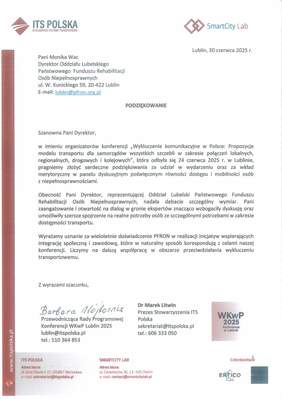 Pokaż zdjęcie: Podziękowanie za udział i merytoryczny wkład w rozmowę.