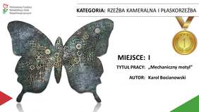 Pokaż zdjęcie: Praca pt. „Mechaniczny motyl” autorstwa Karola Bocianowskiego ze Środowiskowego Domu Samopomocy w Krotoszynie