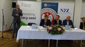 Pokaż zdjęcie: wystąpienie Władysława Skwarki - Dyrektora Oddziału Łódzkiego PFRON