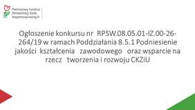 Pokaż zdjęcie: Ogłoszenie konkursu 8.5.1