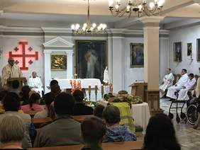 Msza Święta podczas dożynek w Zakładzie Aktywności Zawodowej w Borowej Wsi