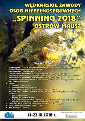 Pokaż zdjęcie: Plakat z harmonogramem zawodów wędkarskich