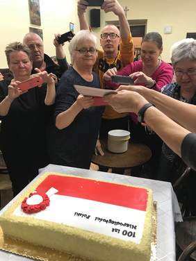 Pokaż zdjęcie: Tort przygotowany specjalnie na uroczyste obchody