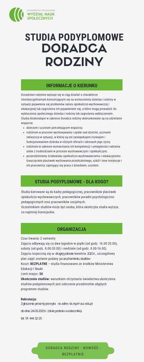 Pokaż zdjęcie: Ulotka opis studiów 