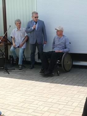 Pokaż zdjęcie: Jerzy Dębski Dyrektor Oddziału Lubelskiego PFRON, Marek Stępniak Wiceprezes Fundacji Fuga Mundi