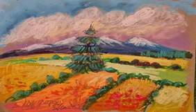 Pokaż zdjęcie: Praca powstała podczas III Międzynarodowego Dnia Artystów Malujących ustami i stopami