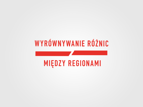 Pokaż zdjęcie: Na białym tle napis: Program Wyrównywania Różnic Między Regionami 
