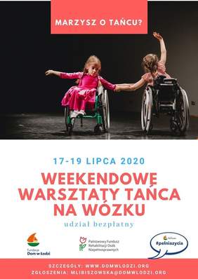 Pokaż zdjęcie: plakat promujący warsztaty tańca na wózku