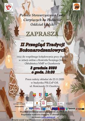 Pokaż zdjęcie: Plakat promujący II Przegląd Tradycji Bożonarodzeniowych w Ozorkowie
