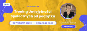 Pokaż zdjęcie: W prawym, górnym rogu umieszczony został logotyp Wydawnictwa Szkolnego PWN z charakterystyczną literą „W” na niebieskim tle oraz sformułowaniem: „PWN” w kolorze granatowym. Poniżej na żółtym tle, z wizerunkami dwójki uśmiechniętych chłopców, zamieszczony został tytuł wraz z terminem webinarium - informacje te uwzględniono w treści niniejszej publikacji. Poza tym widoczne są niniejsze sformułowania: „webinarium” oraz „zapisz się”. Po prawej stronie grafiki umieszczona została sylwetka oraz nazwisko osoby prowadzącej szkolenie.