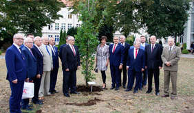 Pokaż zdjęcie: Podczas uroczystości został zasadzony pierwszy z jubileuszowych dębów