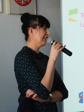 Pokaż zdjęcie: Wystąpienie Magdaleny Łasak-Strutyńskiej  - zastępcy dyrektora Departamentu Zarządzania Programami Operacyjnymi