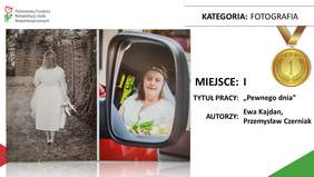 Pokaż zdjęcie: Praca pt. „Pewnego dnia” autorstwa Ewy Kajdan oraz Przemysława Czerniaka z Warsztatu Terapii Zajęciowej w Środzie Wielkopolskiej