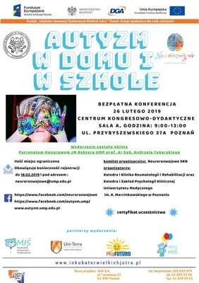 Pokaż zdjęcie: Plakat promujący konferencję pt.: „Autyzm w domu i w szkole”