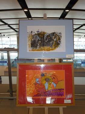 Prace niepełnosprawnych artystów w Porcie Lotniczym Rzeszów-Jasionka