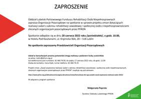 Pokaż zdjęcie: Zaproszenie na spotkanie konsultacyjne dla organizacji pozarządowych