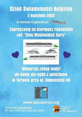 Plakat informujący o kiermaszu, który odbywa się w Copernicusie z okazji święta
