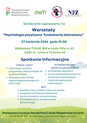 Zdjęcie jest plakatem reklamującym wydarzenie. Napisane są zagadnienia, o którym będzie mowa podczas spotkania. 