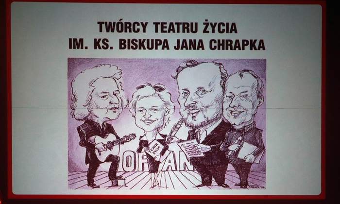 Karykatura twórców Teatru Życia