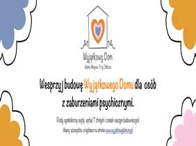 Pokaż zdjęcie: plakat informujący o budowie Wyjątkowego domu oraz wskazno możliwości wsparcia inwestycji 