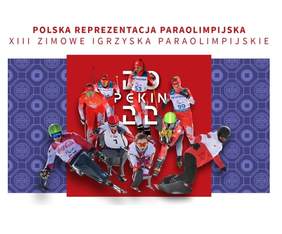 Grafika przedstawiająca dziewięciu zawodników, którzy będą reprezentować Polskę na Zimowych Igrzyskach w Pekinie