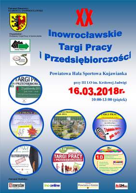 Plakat promujący XX Inowrocławskie Targi Pracy i Przedsiębiorczości