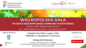 Pokaż zdjęcie: Plakat promujący Wielkopolską Galę XVI edycji Konkursu Plastycznego PFRON „Sztuka Osób Niepełnosprawnych”