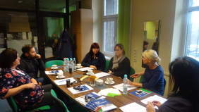 Pokaż zdjęcie: Uczestnicy podczas drugiego spotkania w siedzibie PFRON