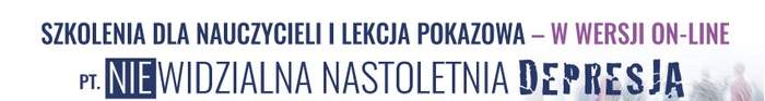 Pokaż zdjęcie: Grafika promująca bezpłatne szkolenie online dla nauczycieli nt. depresji wśród dzieci i młodzieży