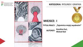 Pokaż zdjęcie: Praca pt. „Tajemnica mojej wyobraźni” autorstwa Karoliny Suś oraz Michała Kiela ze Środowiskowego Domu Samopomocy w Chromcu